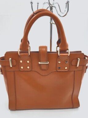 Segolene Paris Cognac Brown Structured Leather Tote